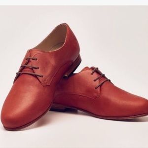 Nisolo Handcrafted Oliver Oxford Scarlet Burnt Orange Lace Up Leather 6.5